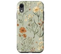 Custodia per iPhone XR Cottagecore botanico da giardino floreale con fiori selvatici verde salvia