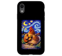 Custodia per iPhone XR Cozy Chicken Playing Guitar Whimsical Art Music Farmer Hen