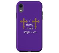 Custodia per iPhone XR Croce Romana. Io sto con Papa Leone.