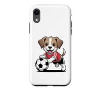 Custodia per iPhone XR Cucciolo di cane carino che gioca a calcio