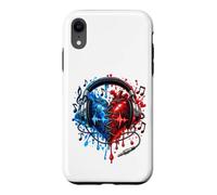 Custodia per iPhone XR Cuffie per musicisti e musici, battito cardiaco, DJ, chitarrista