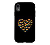 Custodia per iPhone XR Cuore spezzato LGBT arcobaleno bandiera cuori crepacuore cuore spezzato