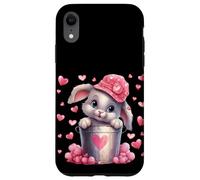 Custodia per iPhone XR Cute Bunny In Valentines Basket Hearts For Rabbit Mom