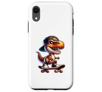 Custodia per iPhone XR Cute T-Rex Skateboard Baby Dinosaur Cartoon for Kids