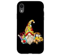 Custodia per iPhone XR Cute Teacher Gnome With Big Yellow Bus For School Bus Driver