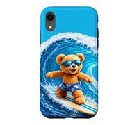 Custodia per iPhone XR Cute Teddy Bear Cavalcando le Onde Tavola Surf Forme Mania