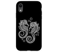 Custodia per iPhone XR Cute Womens Girls Two Mandala Pattern Seahorse Lover