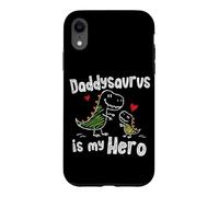 Custodia per iPhone XR Daddysaurus è il mio eroe Cute Doodle Kids Dad Dino Lovers