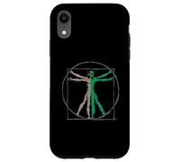 Custodia per iPhone XR DaVinci Vitruvian Uomo con UFO UAP Alien Science Design