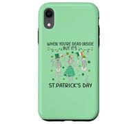 Custodia per iPhone XR Dead Inside St Patricks Day Dancing Skeletons Lucky Clover