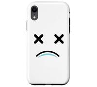 Custodia per iPhone XR Dead Tired Face - Funny Cartoon White/Blue