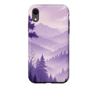 Custodia per iPhone XR Deep Purple Natura Montagne Escursionismo Escursionismo Vaporwave