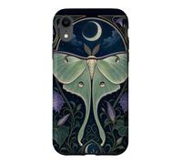 Custodia per iPhone XR Design Art Nouveau Luna Moth Moon Morning Glory