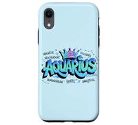 Custodia per iPhone XR Design Colorato del Segno Zodiacale dell'Acquario