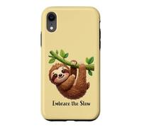 Custodia per iPhone XR Design divertente con bradipo pigro "Embrace the slow"