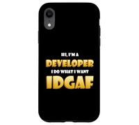 Custodia per iPhone XR Developer IDGAF Funny Occupational Hacker Costume Coder Dev