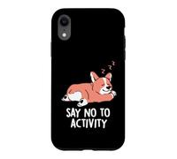 Custodia per iPhone XR Dì no all'attività Carino che dorme pigro Corgi EduEly