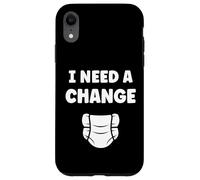 Custodia per iPhone XR Diapers Minimalist Baby Parent Diaper i need a change