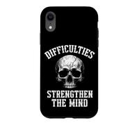 Custodia per iPhone XR Difficulties Strengthen Mind Skull Seneca Stoic Citazione