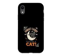 Custodia per iPhone XR Dimentica le caramelle Dammi un gatto Moon Ghost Halloween