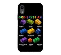 Custodia per iPhone XR Dio dice che sono cristiano Block Building Toy Master Builder