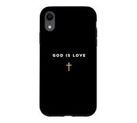 Custodia per iPhone XR Dio è amore Giovanni 4:8 Citazione cristiana Croce di Gesù