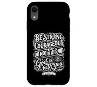 Custodia per iPhone XR Dio è con te Bibbia Verso Vintage Tipografia Parole Arte