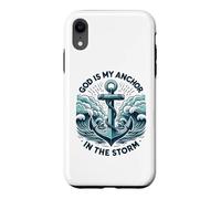 Custodia per iPhone XR Dio è la Mia Ancora nella Tempesta Cristiano Gesù Cristo Bibbia