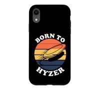 Custodia per iPhone XR Disc Golf Born to Hyzer Retro Sunset Throw Graphic