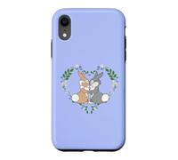 Custodia per iPhone XR Disney Bambi Thumper & Miss Bunny Floral Heart Valentine's