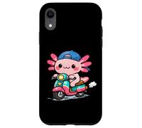Custodia per iPhone XR DIVERTENTE AXOLOTL IN GUIDA IN SCOOTER