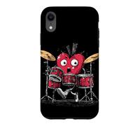 Custodia per iPhone XR Divertente costume a forma di cuore per gli amanti dei ritmi e della batteria