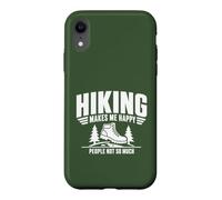 Custodia per iPhone XR Divertente design "Hiking makes me happy people not so much"