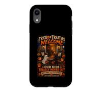 Custodia per iPhone XR Divertente design vuoto a forma di caramella per Halloween con dolcetto o scherzetto