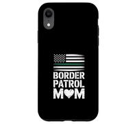 Custodia per iPhone XR Divertente mamma della pattuglia di frontiera che dice il cuore della bandiera americana
