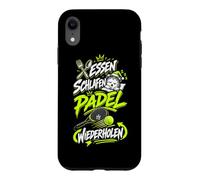 Custodia per iPhone XR Divertente Padel Tennis Mangiare Dormire Padel