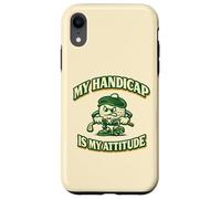 Custodia per iPhone XR Divertente palla da golf con mascotte "My Handicap Is My Attitude"