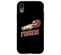 Custodia per iPhone XR Divertente pallina da ping pong che colpisce le dita con umorismo