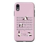Custodia per iPhone XR Divertente Panda Bears musica yoga Giocare con le note