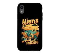 Custodia per iPhone XR Divertente piattino da spiaggia extraterrestre UFO Aliens Our Friends