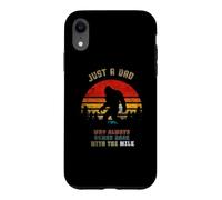 Custodia per iPhone XR Divertente Retrò Bigfoot Che Tiene Cartone Di Latte E Ritornare A Casa