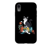 Custodia per iPhone XR Divertente Smoking Cat Buttato Cose Fuori Caos Cartoon