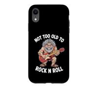 Custodia per iPhone XR Divertente uomo delle caverne che suona scherzi sull'età della chitarra per uomini padri papà