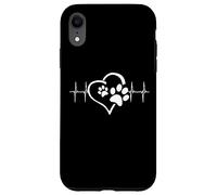Custodia per iPhone XR Dog Mom Cute Dog Paw Print Heart Black