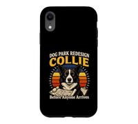 Custodia per iPhone XR Dog Park ridisegna il Collie prima che qualcuno arrivi amante dei cani