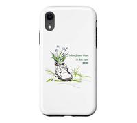 Custodia per iPhone XR Dove fioriscono i fiori, così fa speranza amata citazione e avvio
