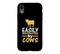 Custodia per iPhone XR Easily Distracted By Cows Funny Cow Lover Animal Lovers