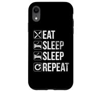 Custodia per iPhone XR Eat Sleep Again Repeat - Per gli amanti del sonno - Scherzo divertente