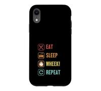 Custodia per iPhone XR Eat Sleep Wheek Repeat Guinea Pig allevatore Porcellino d'India