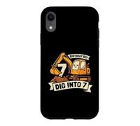 Custodia per iPhone XR Escavatore 7 ° Compleanni Ragazzi Costruzione Digger Partito Sette